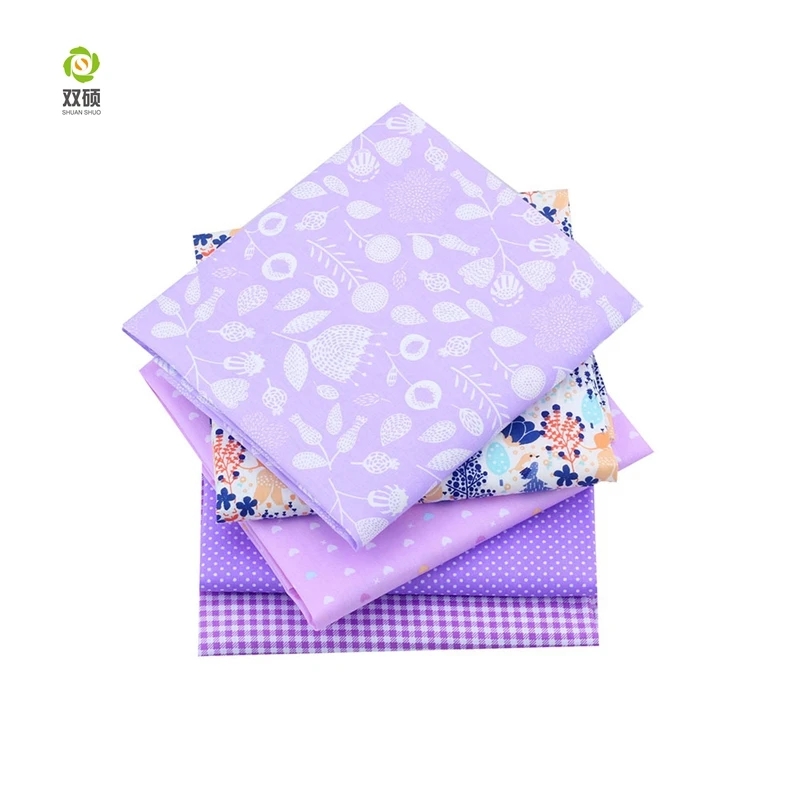 New Purple Floral Patchwork Cotton Fabric Fat Quarter Bundles Needlework Textile Sewing Fabric For Bags Clothes 40*50cm A2-5-2