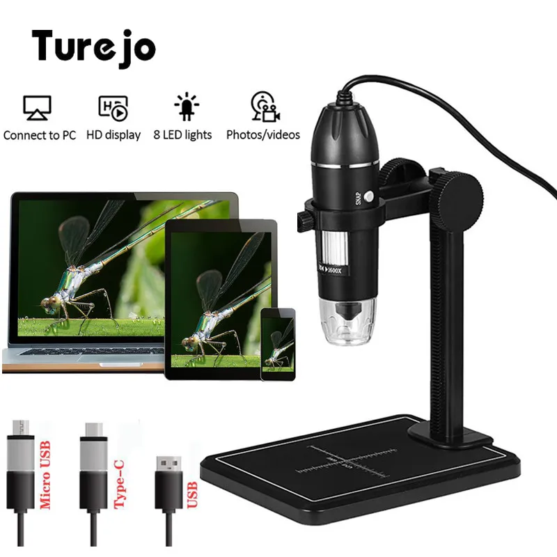 1600x Hd Digital Microscope 8 Led 2mp Electronic Microscope With Lift