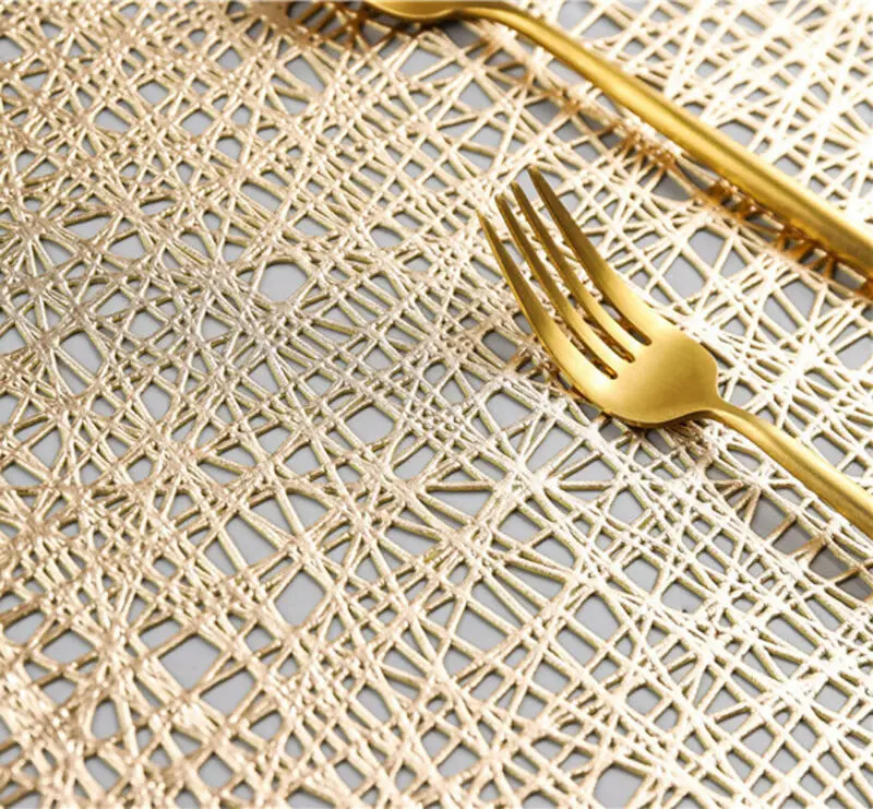 Octagonal Hollow Insulation Pad Woven Placemat Children's Table Placemat Table Mats Tableware Kitchen Dinner Insulation Pad