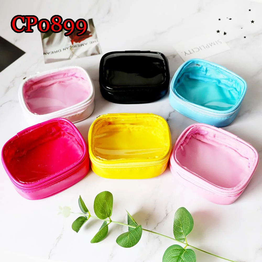 

contact lens and make up saving bag zipper PU colorful box
