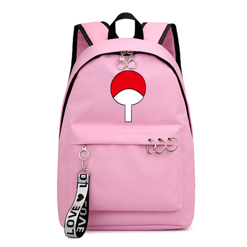 Style 30 Аниме Наруто рюкзак школьный книги сумки Mochila Дорожная сумка ноутбук кольцо с изображением ленты круг мальчик девочки рюкзак розовый черный - Цвет: Style 30