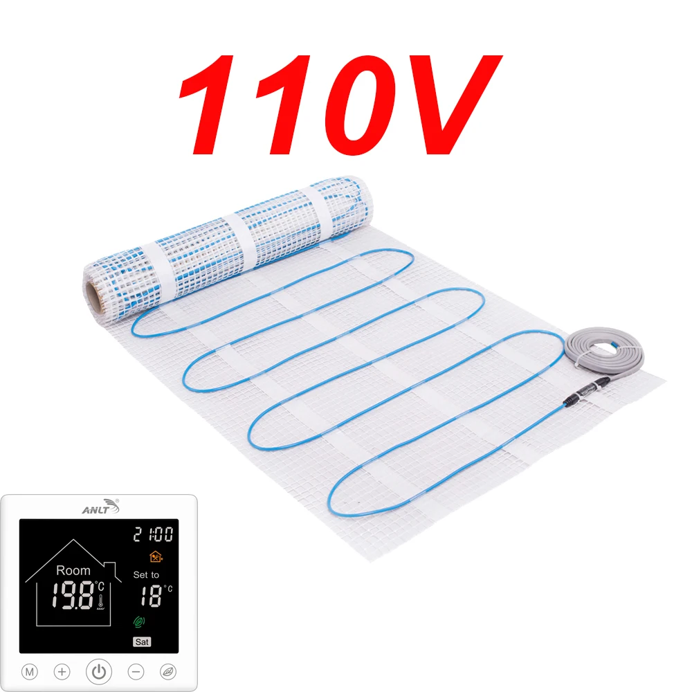 110V with thermostat 3M2 коврик с подогревом пола 450 Вт для ванной комнаты 110 120 220 230 - Цвет: 110V with thermostat