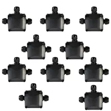 10 шт. стиль 3-сторонний выход распределительная коробка IP 68 Водонепроницаемый разъемы для наружного освещения внешней распределительной коробки кабелей и проводов 94 шт