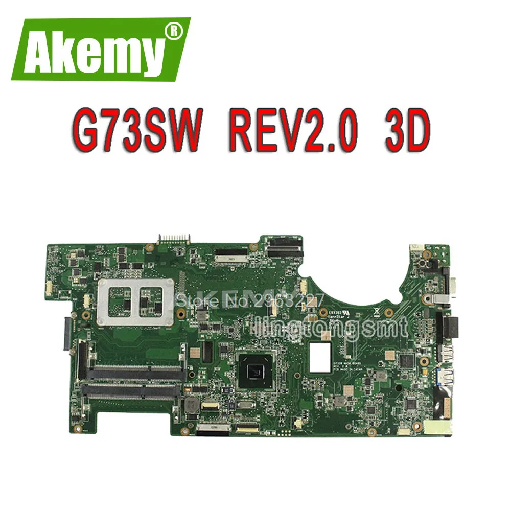 G73SW For Asus Motherboard rev2.0 HM65 4RAM Slots 3D Connector 90R-N3IMB1000Y Mainboard Full test | Компьютеры и офис