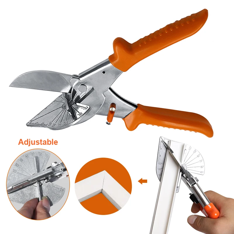 

45°-135° Steel Miter Cutter Hand Shear Multifunctional Plastic Pipe Scissors Trimmer Edge Banding Tool