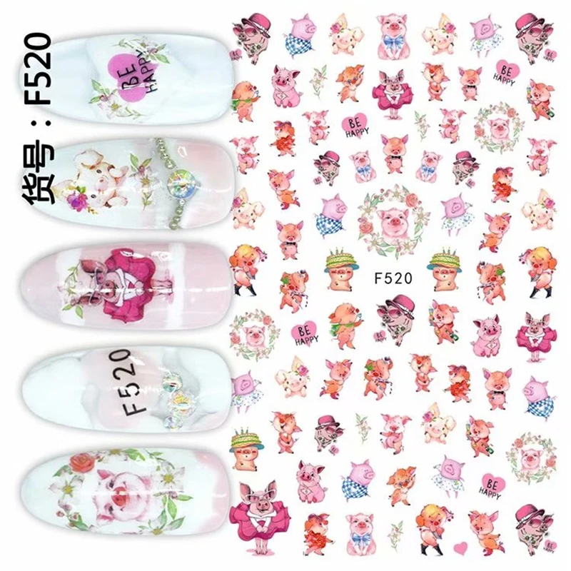 Самоклеющиеся Ангел цветочный узор 3D переводные наклейки для ногтей маникюр Дизайн ногтей украшения аксессуары для ногтей принадлежности F