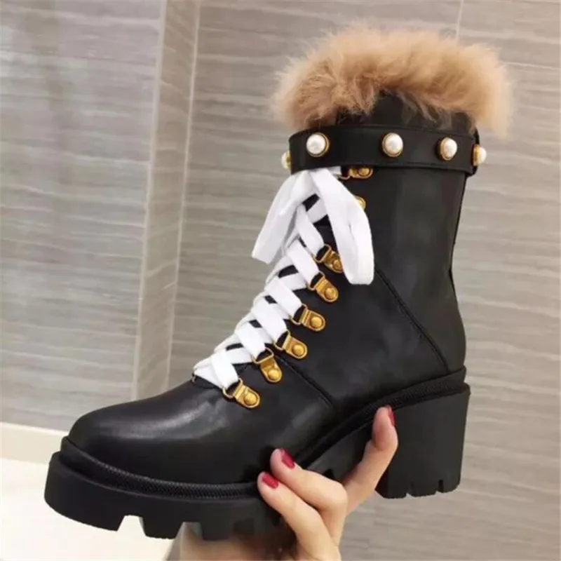 Зимние ботильоны; роскошные женские ботильоны на высоком каблуке; Botas Mujer; кожаная обувь; модная женская обувь; Zapatos De Mujer