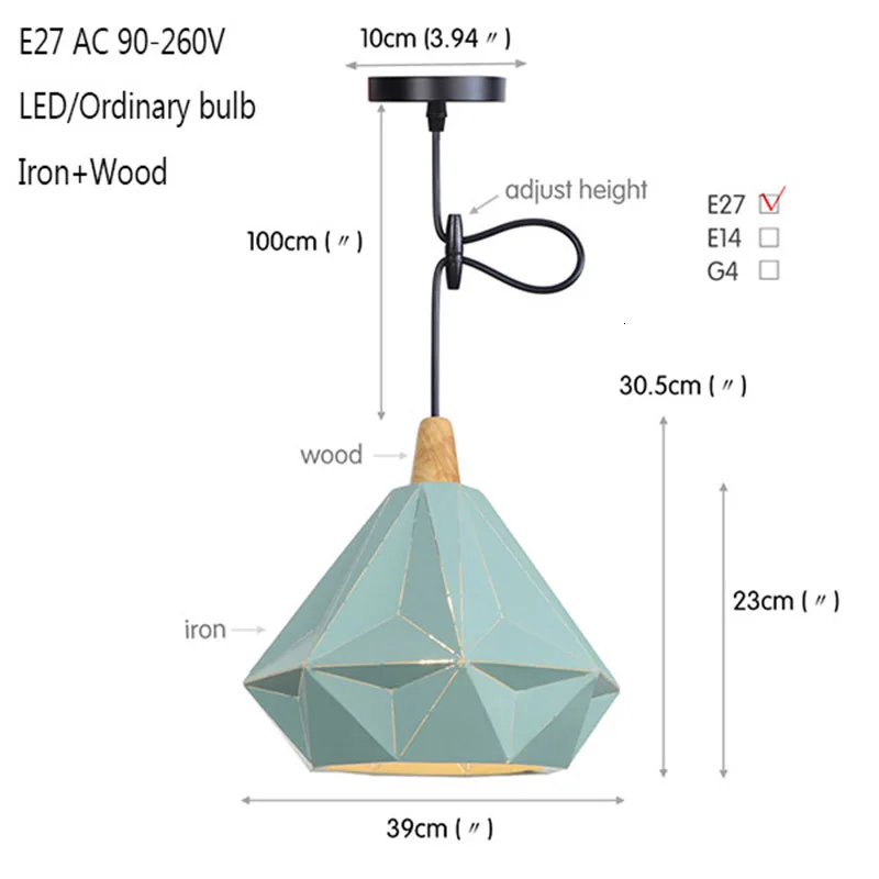 Modern industrial art pendant light E27 220v hanging lamp loft decoration living room study pendant lamp office bedroom cafe bar