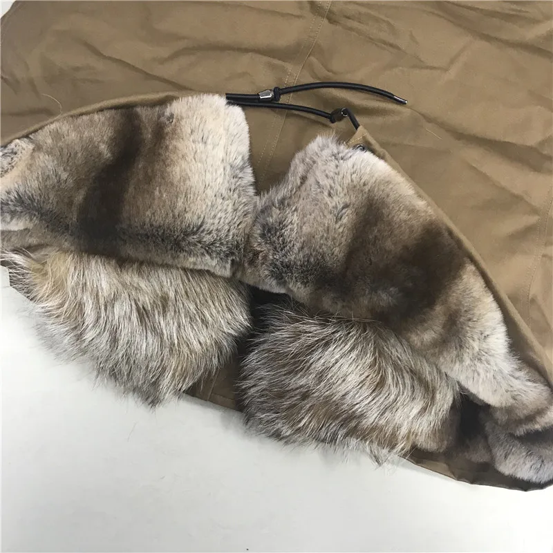 Большая Меховая парка зимняя Casacas Mujeres носит бренд Fox Fur Trim длинная эксклюзивная женская одежда цвета шампанского