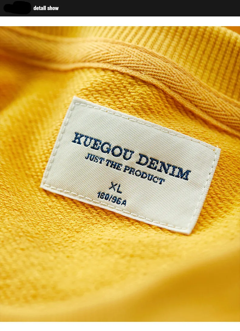 KUEGOU осень хлопок вышивка синий свитер Мужская мода Японская уличная одежда хип-хоп Мужская брендовая одежда Топ 2240