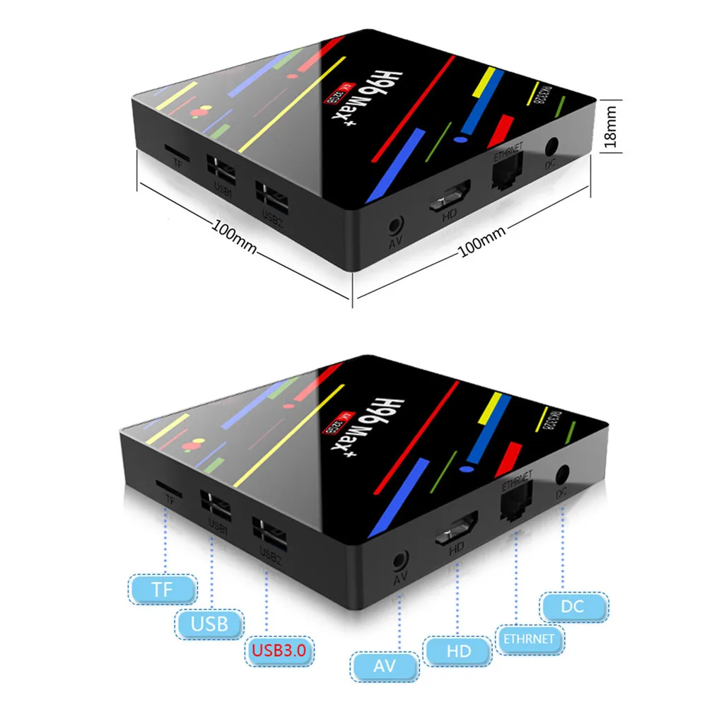H96 Max plus Android 9,0 Smart tv BOX RK3328 4 Гб ОЗУ 64 Гб ПЗУ USB 3,0 Двойной Wi-Fi Bluetooth 4,0 4K HD медиаплеер телеприставка