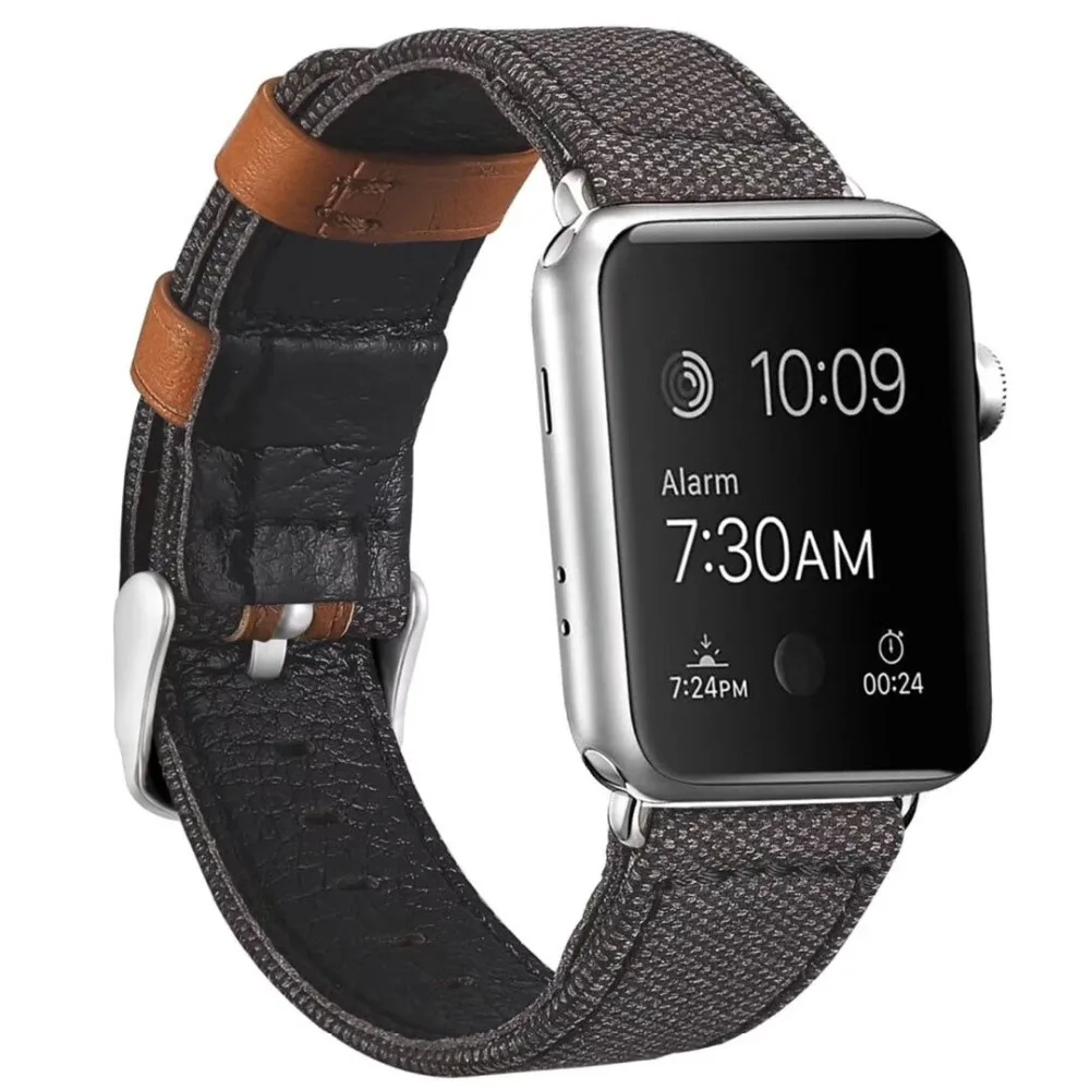 Тканевый и кожаный ремешок для apple watch band 42 мм 44 мм браслет для iwatch band 38 мм 40 мм серия 4 3 2 1 браслет