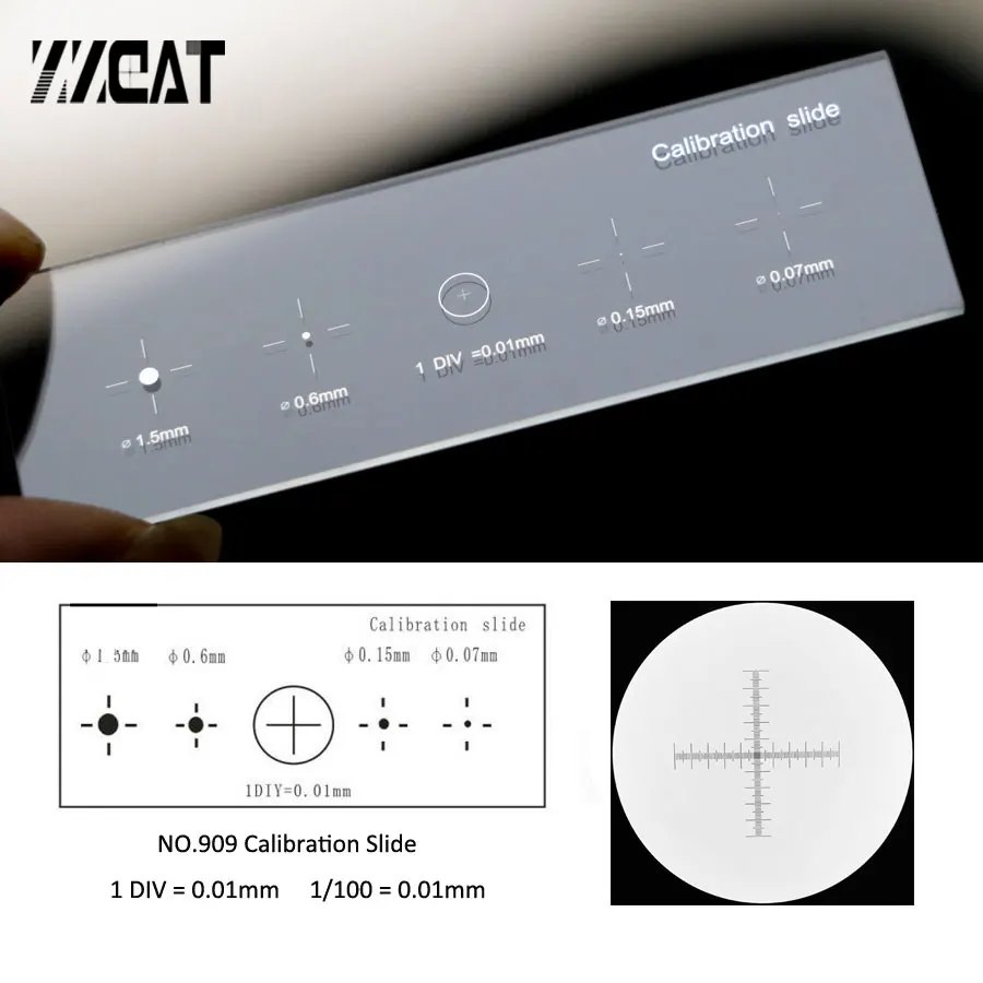 909 Dot Crosshair Optical Glass Microscope Slides Multifunction Plate