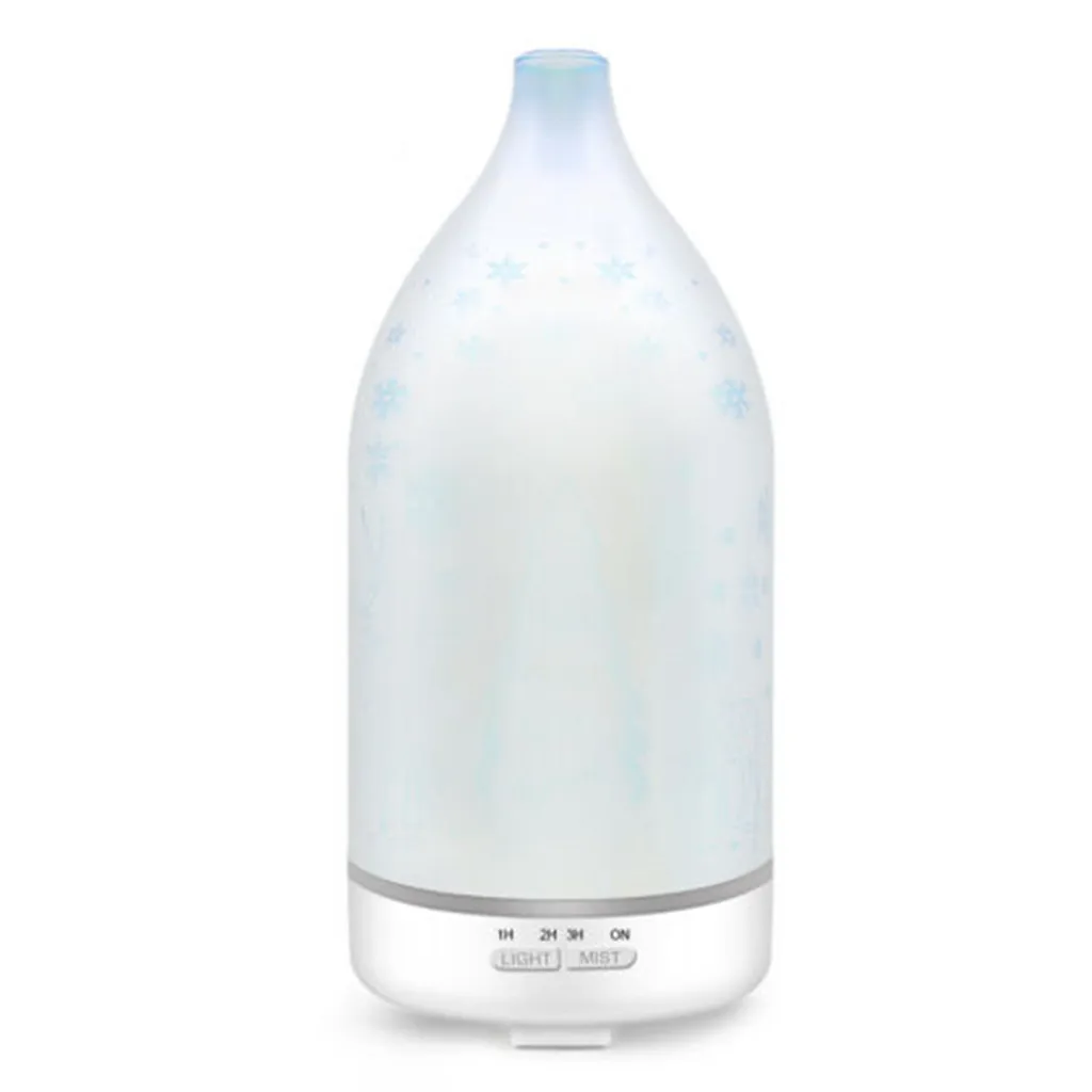 Ultrasonic 120ml Frosted Glass LED Air Aroma Humidifier Essential Oil Diffuser Aroma Aromatherapy Automatic Stop Sleep Companion