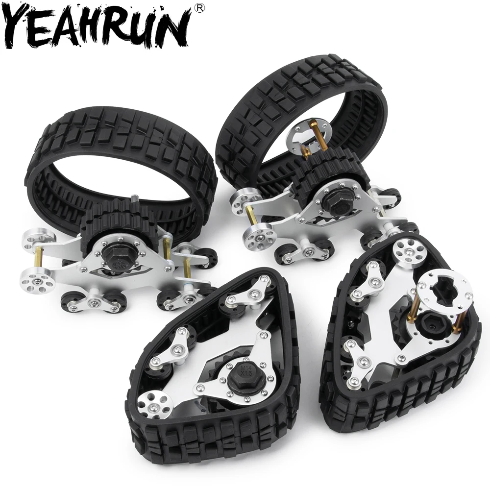 Front Steering Knckles Rear Axle Adapters für 1//10 RC SCX10 Snow Track Wheels