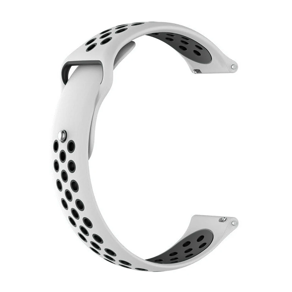 For Garmin Vivomove 3 Music Forerunner 245M Strap Two-Color Silicone Breathable Bracelet Replacement Watch Strap 20mm