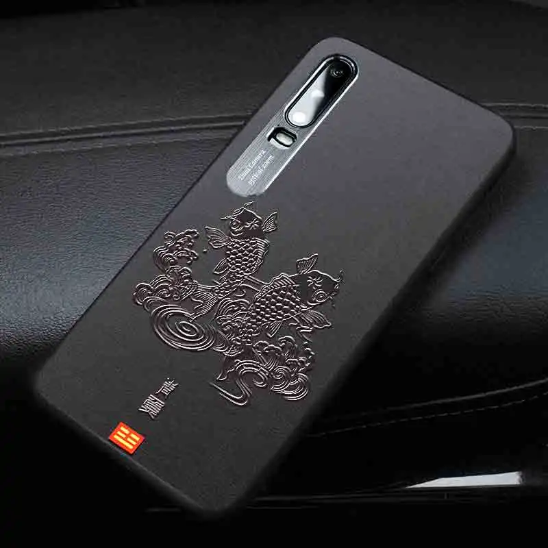 2 3D рельефный чехол из искусственной кожи для huawei mate 20 P20 P30 Pro, чехол, Мягкая силиконовая задняя крышка, полная защита с металлической защитой для камеры - Цвет: 2