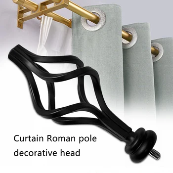 

1pair Hardware Modern Bar Living Room Accessories Hotel Bedroom Wrought Iron Decorative Finials Curtain Rod Ends Home