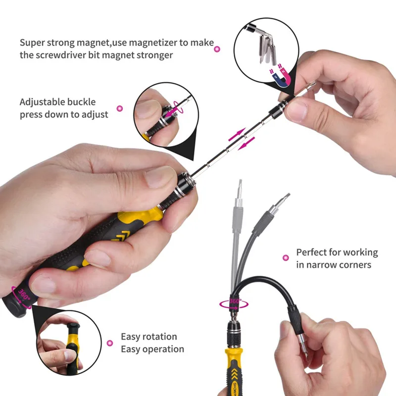 Computer Repair Kit,122 in 1 Magnetic Laptop Screwdriver Kit, Precision Screwdriver Set, Small Impact Screw Driver Set with Case