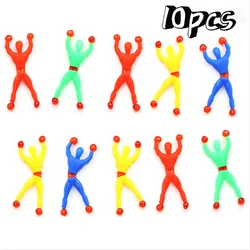 Brinquedo pegajoso para crianças, cores aleatórias, divertido, elástico, presente de festa, suprimentos de parede, escada, brinquedo de descompressão, brinquedo educacional com 10 peças