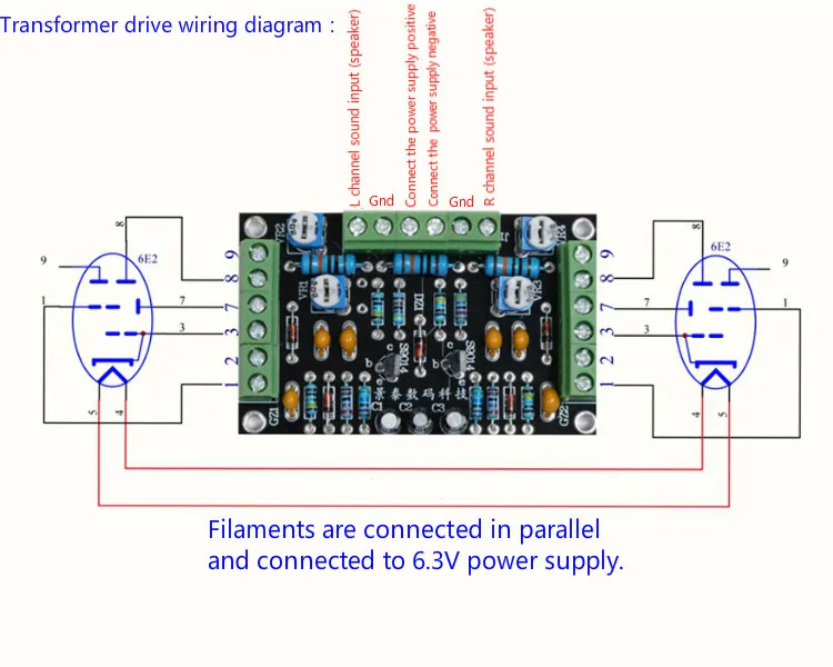 GHXAMP 6E2 cat eye tube indicator driver board kit Dual Channel fluorescent level indicator drive amplifier DIY modification