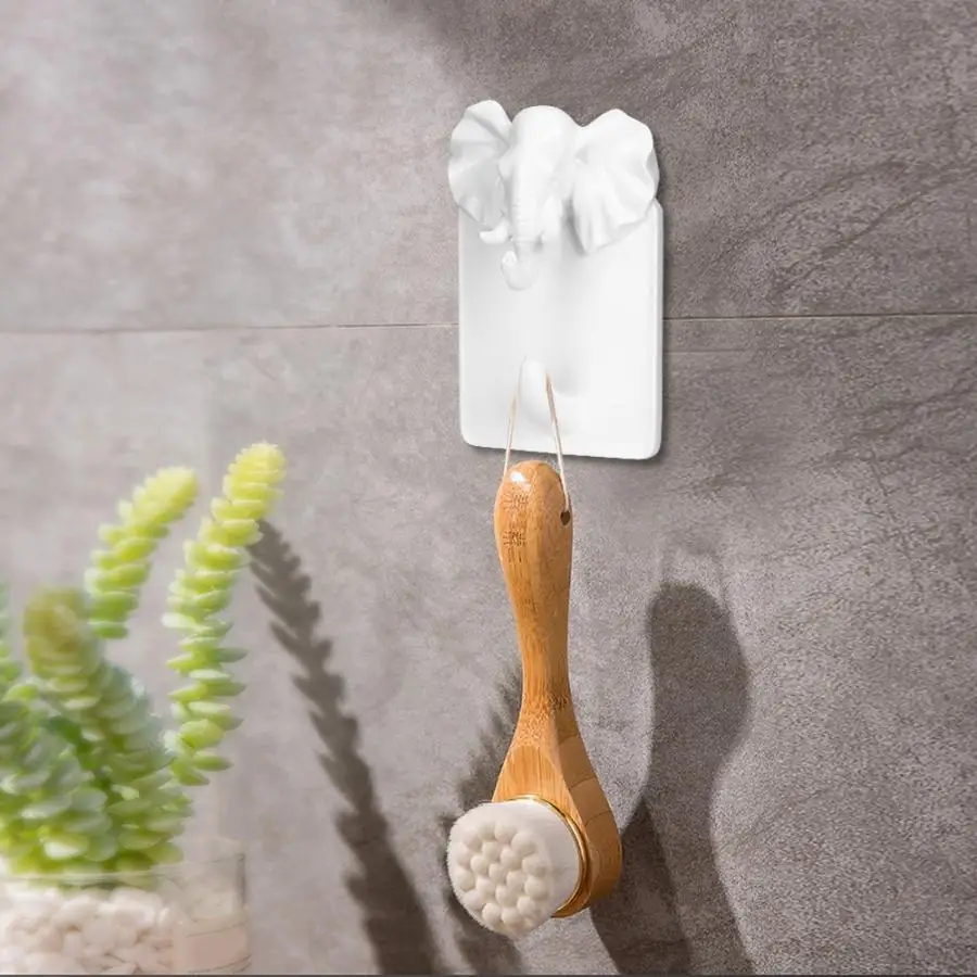 Bathroom Hook Multifunctional Resin Elephant Shape Wall Mount Adhesive Hanger | Обустройство дома