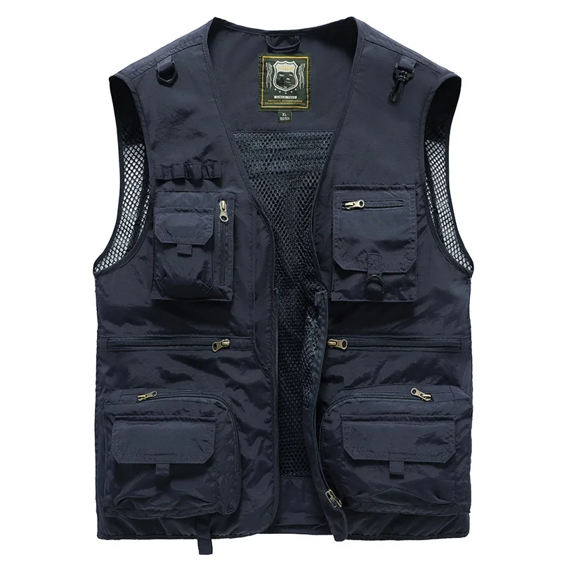 Summer Men's Mesh Quick-dry Tactical Vest Multi-pocket Photographer Fishing Hiking Jacket Tool Sleeveless Outdoor Waistcoat 5x 4