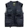 Summer Men's Mesh Quick-dry Tactical Vest Multi-pocket Photographer Fishing Hiking Jacket Tool Sleeveless Outdoor Waistcoat 5x 4