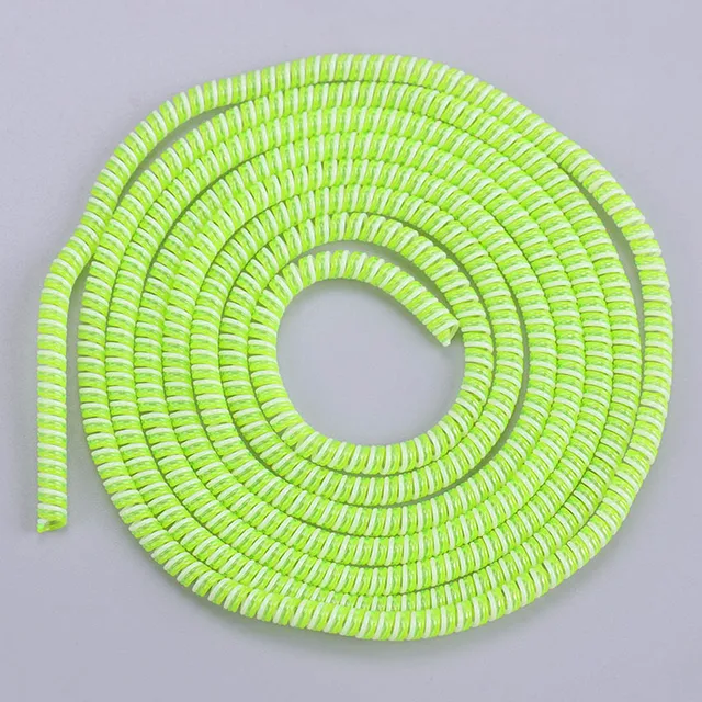 1.4m Color Phone Wire Cord Rope Protector Spring Protection Rope For USB Charging Cable Earphone Data Bobbin Winder White green