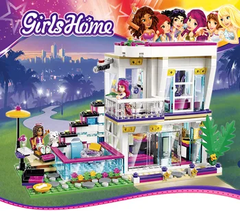 

New 619pcs Friends Series Livi's Pop Star House Building Blocks Andrea Mini-doll Figures Toy Compatible With Lepining Friends