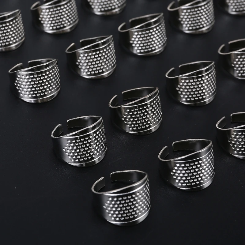 

30pcs Sewing Thimbles Finger Protector Adjustable Size Ring Shield Hand Quilting E8BD