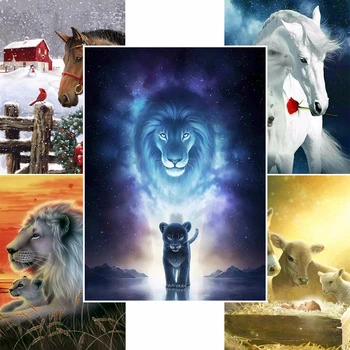 

Lion Horse Wolf Vader Full Square/Round Stones Animal Diamond Embroidery 5D Diamond Painting Cross Stitch Diamond Mosaic Diamont