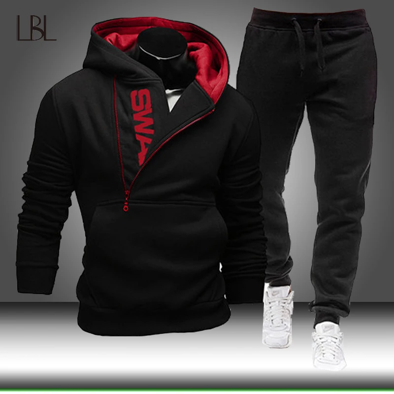 Hoodies Sweatshirts Tracksuits-Sets Sportswear Male Fashion Jogger Zipper Streetwears