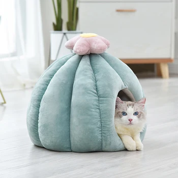 

Cactus Pet Cat Dog Nest Washable Breathable Cat House Winter Warm Sleeping Bag Puppy Warm Soft Sleeping Bed Pad