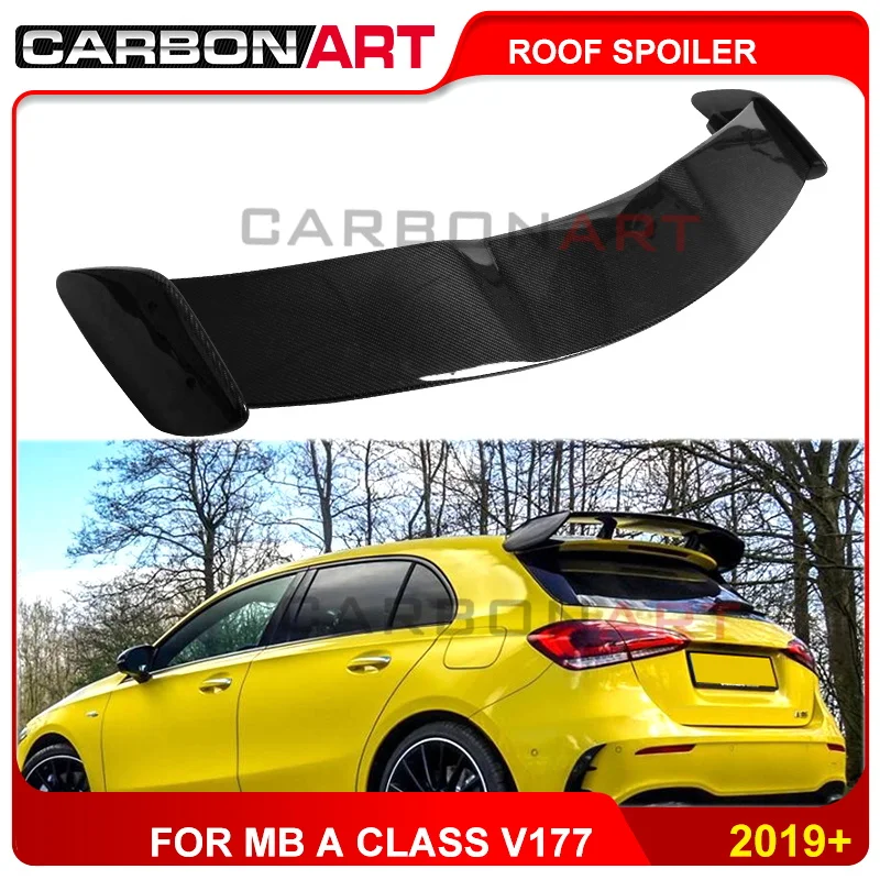 Спойлер на крышу из настоящего углеродного волокна для Mercedes V177 w177 хэтчбек a класс A180 A200 A250 A260 и A45 AMG задний спойлер