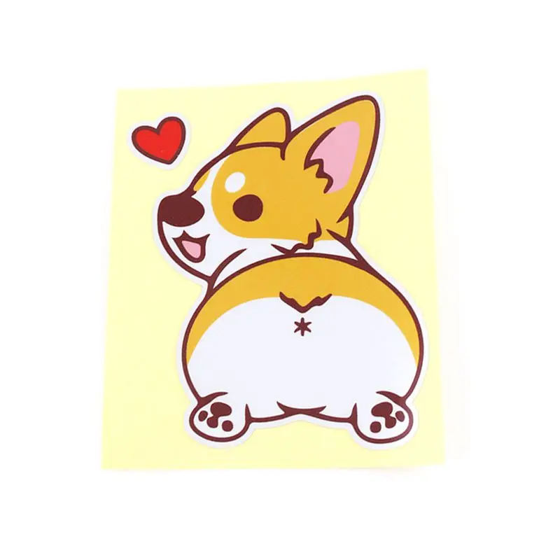 Новая Автомобильная оконная забавная мультяшная наклейка corgi Водонепроницаемая Съемная Автомобильная украшение лобового стекла внешняя оконная наклейка