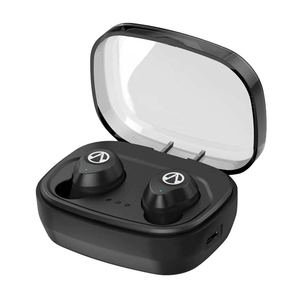 X10 универсальные портативные Bluetooth 5,0 TWS водонепроницаемые наушники с защитой от пота для спорта беспроводные наушники с сенсорным управлением - Цвет: Черный