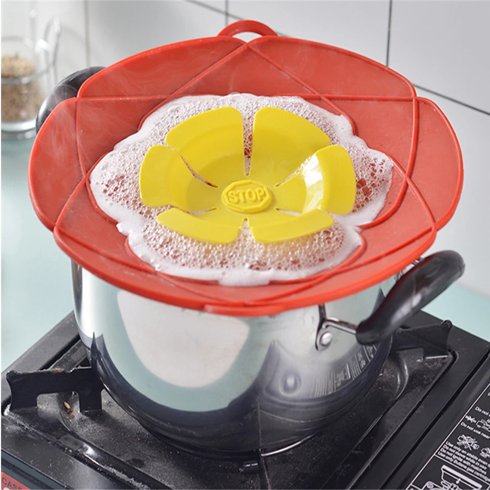 Силиконовая крышка для кастрюли, кастрюли, кухонные аксессуары, кухонные принадлежности, кухонная посуда с цветами, аксессуары для дома и кухни, гаджеты