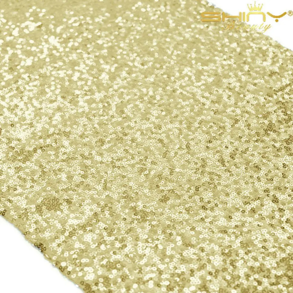 72 inch Sequin Table Runner Coral 12x72in 2 Pack Birthday Decorations Wedding Table Runners-M1015 - Цвет: Light Gold-2 pcs