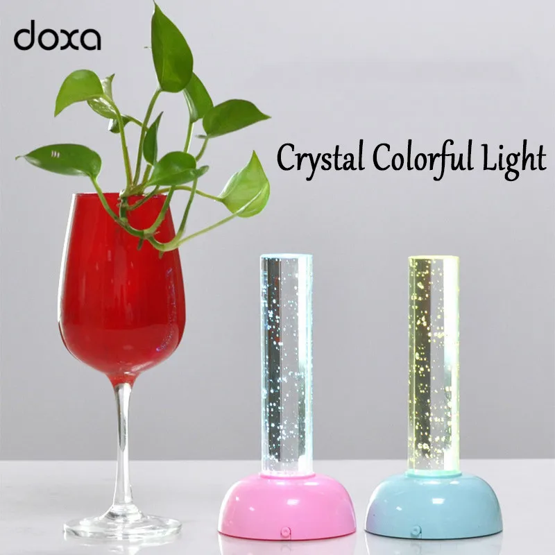

LED Night Light Flash Crystal Mini Luminous Decorative Night Lamps GY343 Colorful Atmosphere Bedside Lamp For Home Decoration