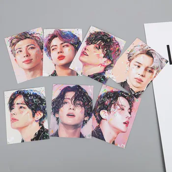 

7pcs/set KPOP Bangtan Boys Album MAP OF THE SOUL : 7 Collection Card Oil Painting Photocard Lomo Card