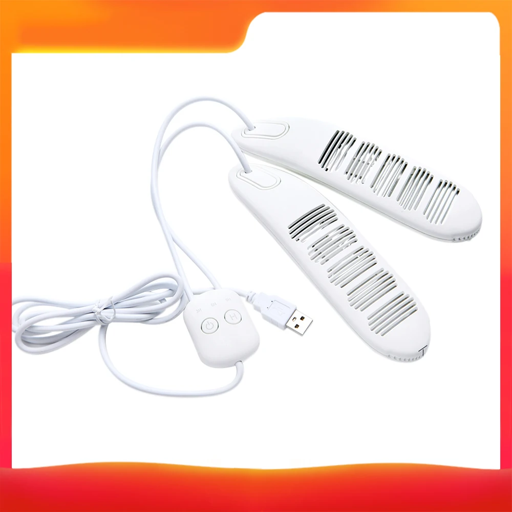 白色 Portable USB Shoe Dryer Intelligent Timing Deodorization Shoe Boot Drying Machine USB 5V Shoe Dryer 