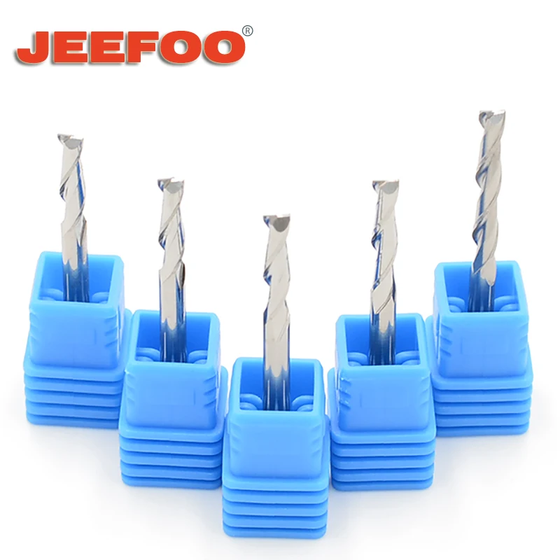 

1/8mm 2 flute Jeefoo Carbide CNC Double/Two Flute Spiral Bits Endmill For Cnc Router Machine