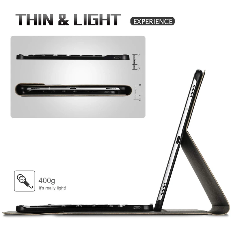 Клавиатура чехол для Samsung Galaxy Tab S6 10,5 дюймов SM-T860/SM-T865 премиум-класса из искусственной кожи с подставкой и съемная клавиатура