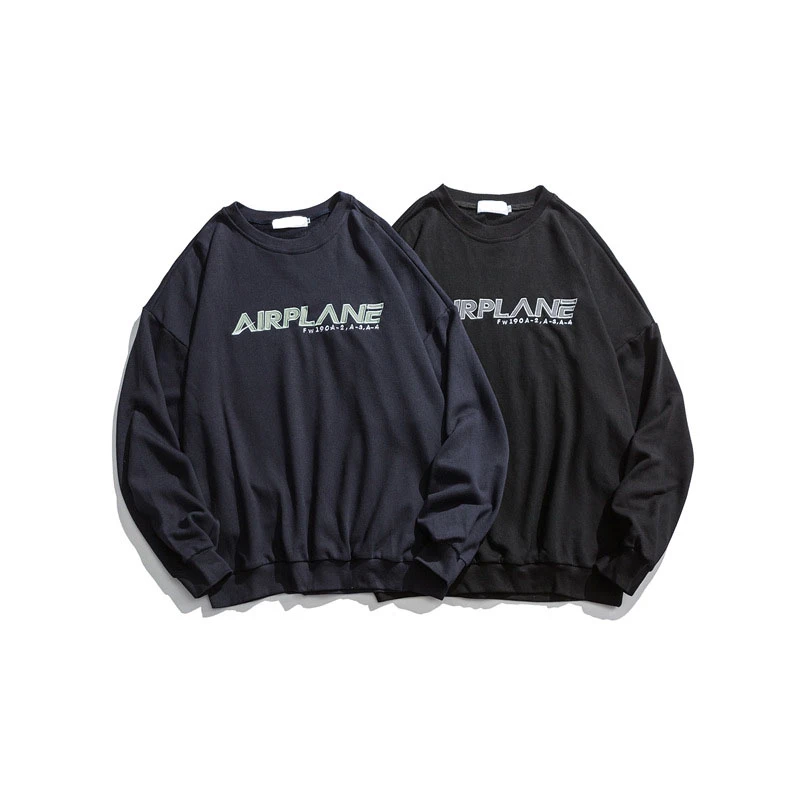 Японский Harajuku вышивка Crewneck Толстовка для мужчин и женщин уличная хип хоп Графический Печатный Падение плеча толстовки