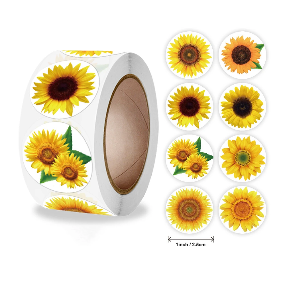 500pcs Sunflower Stickers 1 Inch Spring Self Adhesive Seals for Christmas  Thanksgiving Party Decor Scrapbooking Cards Envelopes| | - AliExpress