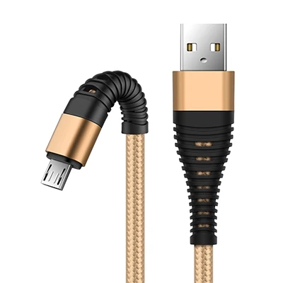 Высокоскоростной кабель зарядного устройства Micro usb для телефона Android 1-3 м - Color: Gold