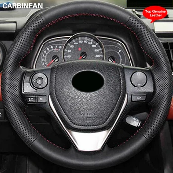 

Black Top Layer Leather Hand-stitched Car Steering Wheel Cover For Toyota RAV4 2013-2016 Toyota Corolla 2014-2016 Scion iM 2016