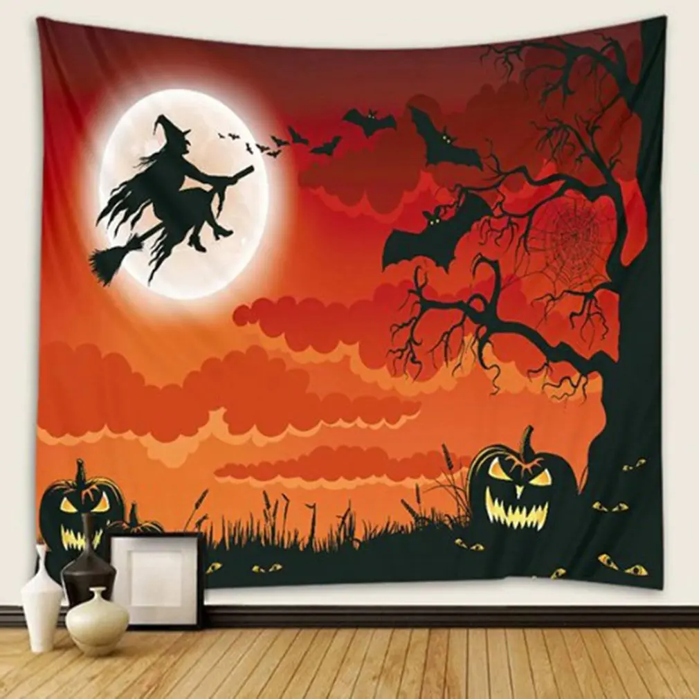 Halloween Tapestry Pumpkins Witch pumpkin Print Wall Hanging Tapestry Art Home Decoration Wall Tapestry