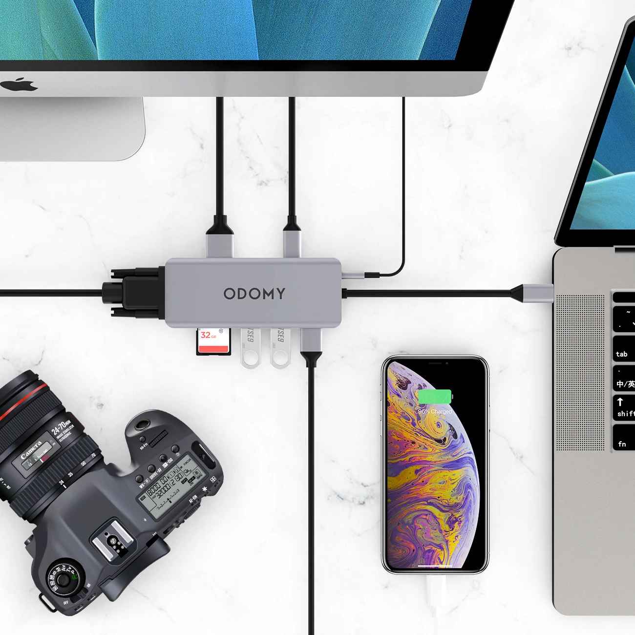 9 в 1 USB C концентратор с 3,5 мм Аудио HDMI LAN TF \ SD слот USB 3,0 2,0 для iPhone Macbook huawei samsung type-C адаптер многопортовый